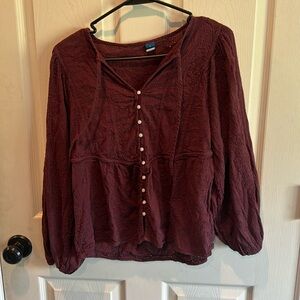 Long sleeve maroon shirt